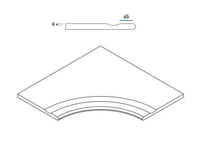 Дарк Борt. С Выемкой Угловой Закруглённый 30 (60X60 Нат.) ..