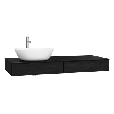 Модуль 120 см под раковину с выдвижным ящиком, левосторонний, черный дуб (необходимо дополнительно з ..
