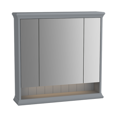 Зеркальный шкаф Valarte 80 см  с LED подсветкой, цвет серый матовый ..