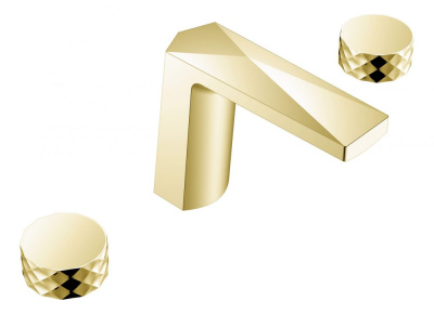 Смеситель врезной на 3отв. VENTURO Matt Gold, ручка DIAMOND 