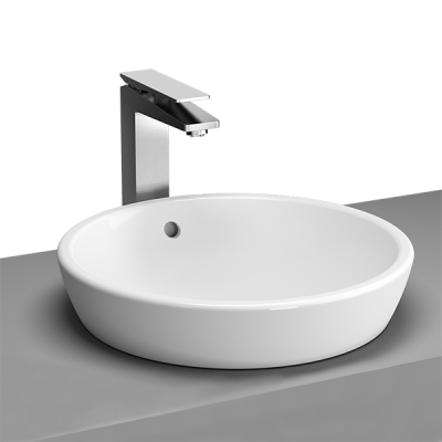 Раковина-чаша Metropole, круглая 45 см, c переливом, цвет белый ..