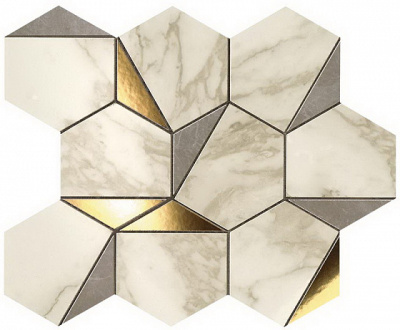 Marvel Gold Hex Gris-Calacatta