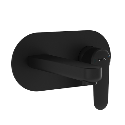 Встроенный смеситель Root Round для раковины, настенный, матовый черный ..