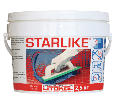 STARLIKE Затирка + клей! Химстойкая для швов шириной от 1 до 15 мм.Для всех видов облицовки. Легко о .. STARLIKE Затирка + клей! Химстойкая для швов шириной от 1 до 15 мм.Для всех видов облицовки. Легко о ..
