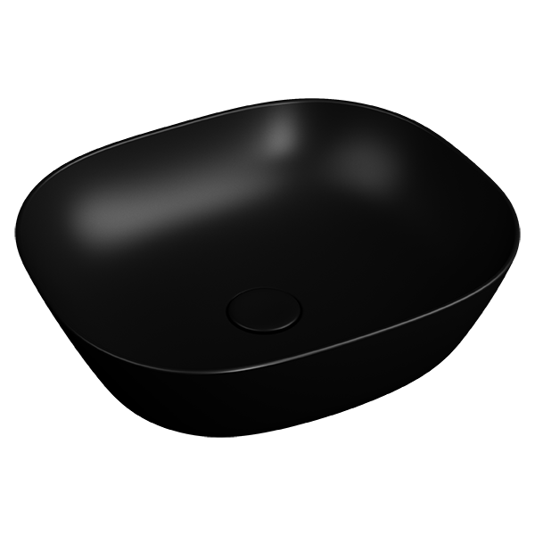 Plural квадратная раковина-чаша низкая, 45 см, цвет матовый черный ..