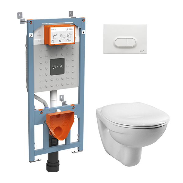 Комплект: Normus унитаз подвесной + инсталляция + панель смыва, цвет белый ..