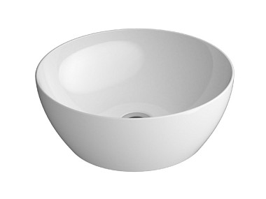 PURA D.42 выс.16 накладная раковина без перелива - глазурь белая глянцевая Extraglaze Antibacterial ..