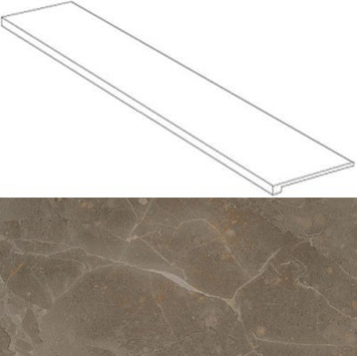 S.S. Grey Scalino laterale sx 33x120 / С.С. Грей Ступень Угловая 33х120 Лс (620070000770) ..