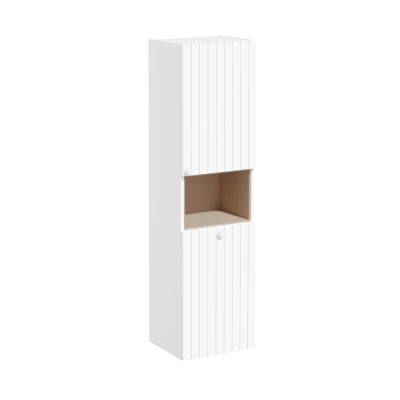 Пенал высокий Root Groove 40 см с корзиной для белья, матовый белый, правосторонний ..