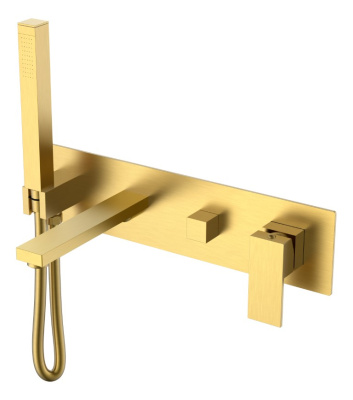 Смеситель для ванны встроенный QUBIC Matt Gold	