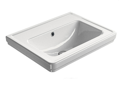 CLASSIC 60x46 раковина с переливом - 1 отв. для смесителя - глазурь белая глянцевая Extraglaze Antib ..