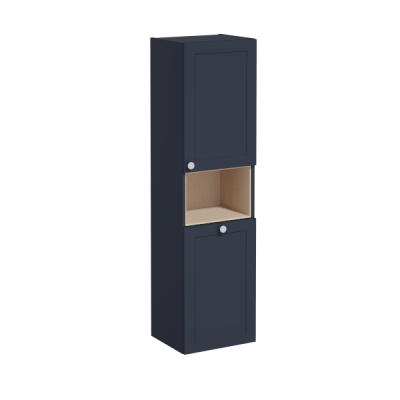 Пенал высокий Root Classic 40 см с корзиной для белья, матовый темно-синий, правосторонний ..