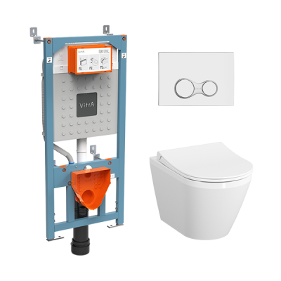 L-Box Безободковый унитаз Integra Round с тонким сиденьем с микролифтом, инсталляцией  ..