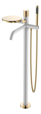 Смеситель напольный STICK WHITE TOUCH GOLD 