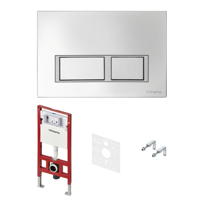 TECE TECEspring Base Комплект панель смыва c прямоугольными кнопками, хром глянцевый