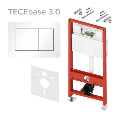 Комплект TECEbase 3.0 панель смыва TECEnow белая глянцевая (латунный вентиль)