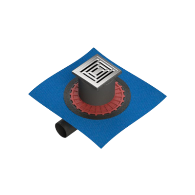 Душевой трап Square 10х10, SC800, с гидроизоляцией, горизонтальный сифон, хром