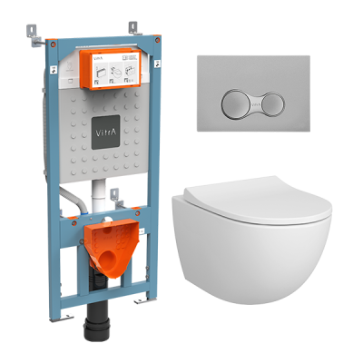 L-Box Sento комплект унитаза с инсталляцией, клавиша матовый хром .. L-Box Sento комплект унитаза с инсталляцией, клавиша матовый хром ..